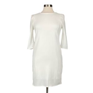 Everly Womens White Shift Dress Back Cutouts Lightweight Crepe size Small